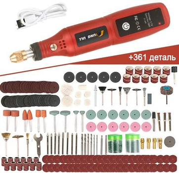 Беспроводной Мини гравер DIY USB 16000 об/мин + 361 аксессуар, мини дремель, фрезер по дереву, дрель