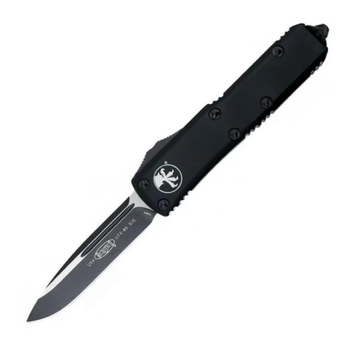 Нож автоматический Microtech UTX-85 Drop Point Tactical (длина:190 мм, лезвие: 80 мм), черный