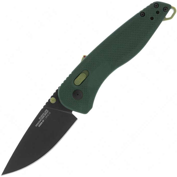 Нож складной SOG Aegis AT (длина: 207мм, лезвие: 79мм, черный), зеленый