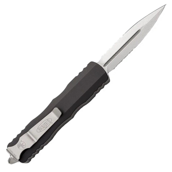 Нож автоматический Microtech Dirac Double Edge SW полусеррейтор (длина: 184 мм, лезвие: 74 мм)