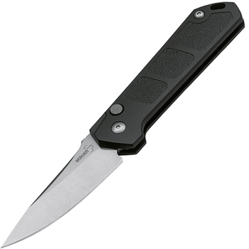 Нож складной Boker Kihon Auto Stonewash (длина: 195мм, лезвие: 80мм), черный