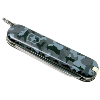 Ніж складаний, мультитул Victorinox Classic SD (58мм, 7 функцій), синій камуфляж 0.6223.942