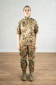 Тактическая женская форма убакс короткий рукав и штаны с карманами рип-стоп CoolMax standart Мультикам (626) , M