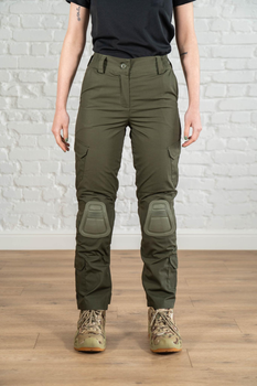 Женские военные брюки со вставными наколенниками рип-стоп Олива (675) , S