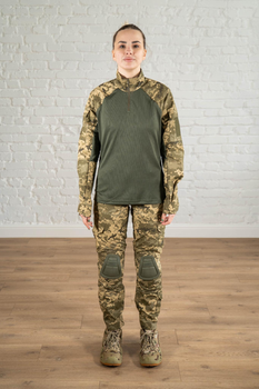 Женская военная форма убакс и штаны с наколенниками CoolMax рип-стоп standart Пиксель Олива (637) , 3XL