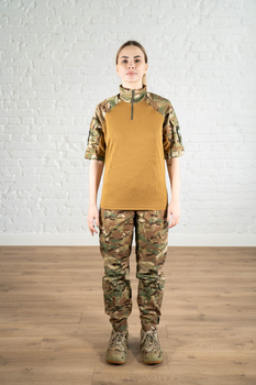 Армійська жіноча форма убакс короткий рукав та штани з кишенями CoolMax ріп-стоп standart Мультикам Койот (627) , S