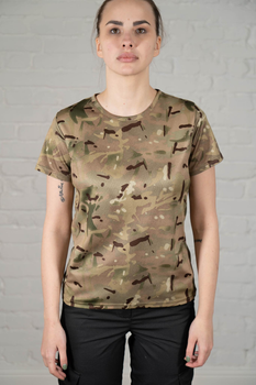 Женская тактическая футболка CoolMax камуфлированная tactical Мультикам (663) , M
