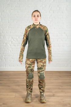 Військова жіноча форма убакс та штани з наколінниками ріп-стоп CoolMax standart Мультикам Олива (634) , 3XL