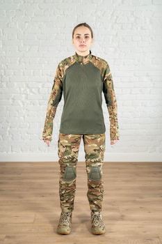 Военная женская форма убакс и штаны с наколенниками рип-стоп CoolMax standart Мультикам Олива (634) , L
