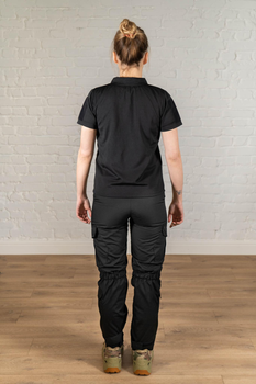 Военная женская форма поло и штаны CoolMax рип-стоп standart Черная (640) , M