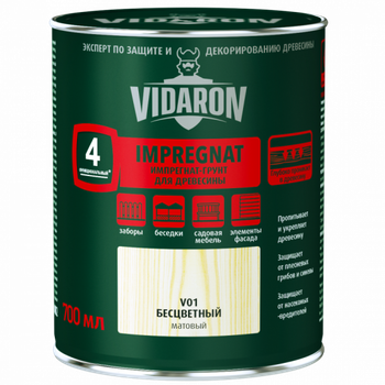 Импрегнат-грунт для древесины Vidaron V01 бесцветный 0.7 л