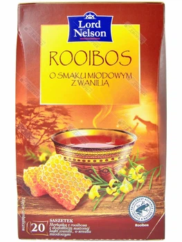 Чай червоний Ройбуш Lord Nelson з ваніллю та медом у пакетиках ройбос Rooibos 20 шт