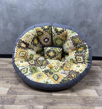 Бескаркасное кресло-матрас трансформер панама Carpet 160х80 см зелено-серое