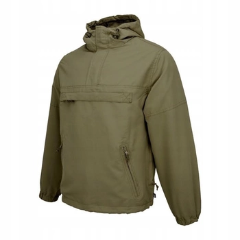 Тактическая куртка анорак Brandit Summer Windbreaker, водонепроницаемая летняя ветровка, олива L