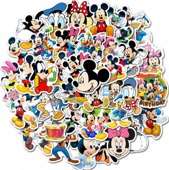 Набор наклеек многоразовых водоотталкивающих виниловых Mickey Mouse Микки Маус самоклеящиеся50 шт стикербомбинг на авто телефон ноутбук стену Водостойкие стикеры для оклеивания (AN)26326