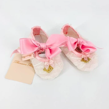 Пинетки Blumarine Baby, арт. SS56/1, розовый бант, 0-3 мес.
