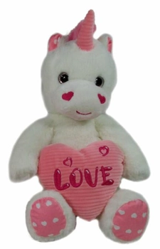 М'яка іграшка SunDay Єдиноріг із сердечком 32 см (5904073164926)