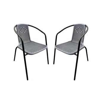 Комплект 2шт. садовых стульев с искусственного ротанга Garden Chair Prato SC-039P Серый