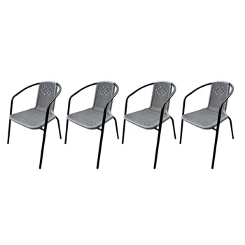 Комплект 4шт. садовых стульев с искусственного ротанга Garden Chair Prato SC-039P Серый