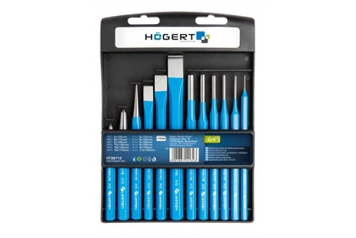 Комплект ударно-резного инструмента Hogert CrV 12 предметов для работы с зубилами (HT3B712)