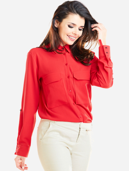 Koszula damska elegancka Awama A260 XL Czerwona (5902360535718)