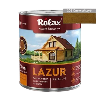 Лазурь для древесины алкидная Rolax «LAZUR» светлый дуб 2 л