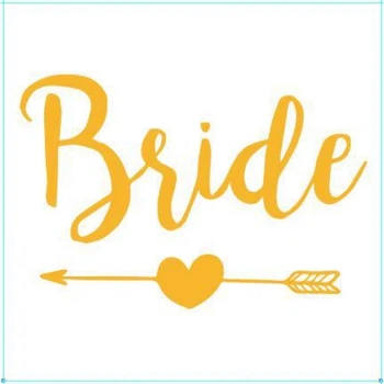 Весільне флеш-тату 1шт золото для дівич-вечора Bride із серцем Styduo dekory (5141)