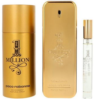 Zestaw dla mężczyzn Paco Rabanne 1 Million Woda toaletowa 100 ml + Dezodorant 150 ml + Woda toaletowa 10 ml (3349668613564)