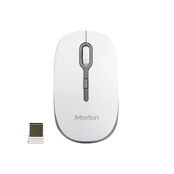 Беспроводная мышь MeeTion MT-R547, 2.4G, 800-1600DPI, 1xAA, white-grey