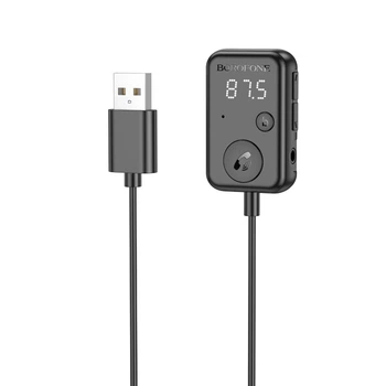 Аудіоадаптер універсальний Borofone June car BT FM transmitter BC49 Black