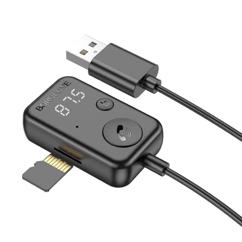 FM - трансмітер Borofone BC49 June car BT FM transmitter Black