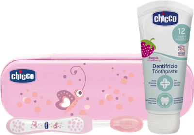 Набір для догляду за порожниною рота Chicco Oral Rose Зубна паста 50 мл + Зубна щітка + Коробка (8058664047376)