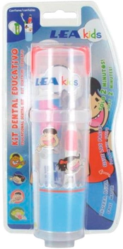 Набір для догляду за порожниною рота Lea Kids Educational Dental Kit Зубна паста 75 мл + Зубна щітка + Стакан + Пісочний годинник (8410737003342)