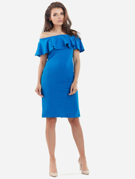 Плаття-футляр коротке літнє жіноче Awama A221 S Синє (5902360522145)