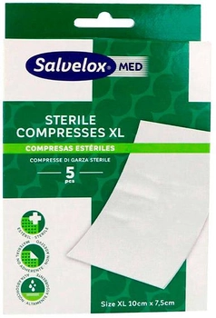Стирильный компресс Salvelox Med Sterile Compresses Absorbent and Breathable XL 7.5 см x 10 см 5 шт (7310610025892)