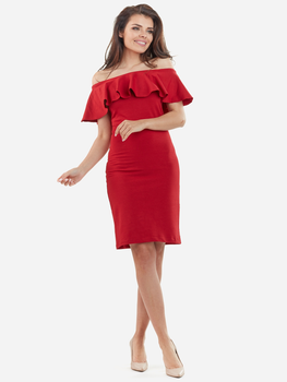 Sukienka ołówkowa damska elegancka Awama A221 S Czerwona (5902360522107)