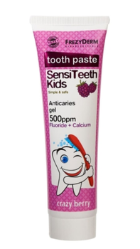 Зубная паста FrezyDerm Kids с ксилитом и кальцием (от 6 мес) фтор 500 ppm