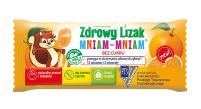 Льодяник Zdrowy Lizak без цукуру 1 шт. (апельсин)