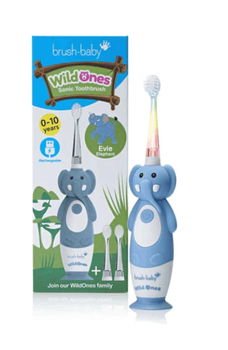 Звукова зубна щітка Brush Baby WildOnes Sonic (від 0 до 10 років) слон Evie