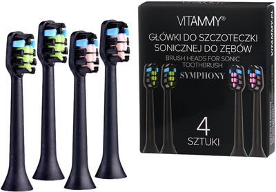 Насадки для електричної зубної щітки Vitammy Symphony Black 4 шт (5901793641447)