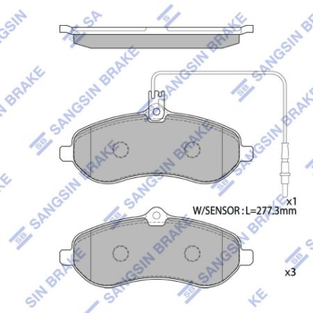 кт. Тормозные колодки дисковые Sangsin SP1415