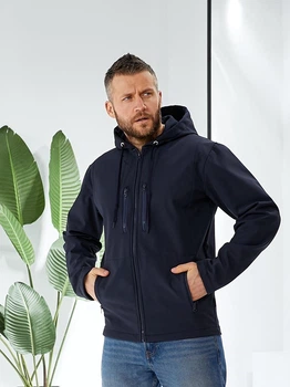 Куртка мужская утеплённая на флисе демисезонная soft shell р 50 синяя (5271 синя)