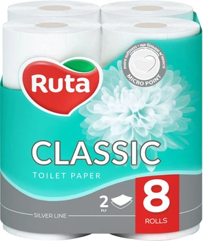 Туалетний папір Ruta Classic 2 шари 8 рулонів (4820023740488_1)