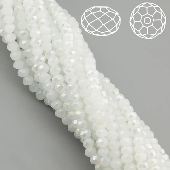 Бусины Swarovski огранка рондель 3х2.5 мм 38 см (+-160 шт.) Молочный АВ (БС2085а81)
