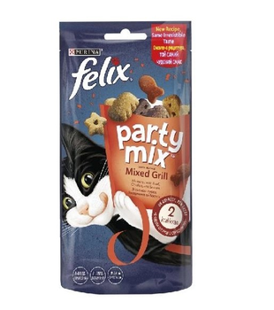 Лакомство для котов FELIX Party Mix Гриль Микс со вкусом курицы, говядины и лосося 60 г