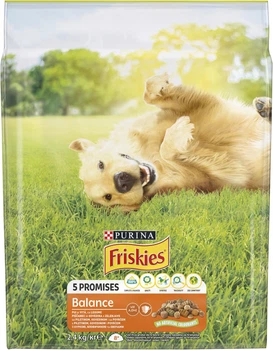 Сухий корм для дорослих собак Purina FRISKIES Balance з куркою, яловичиною та овочами 2.4 кг (7613034232168)