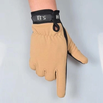 Тактические перчатки легкие без пальцев размер XL ширина ладони 10-11см, хаки