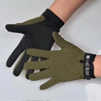 Тактические перчатки легкие без пальцев размер M ширина ладони 8-9см, олива