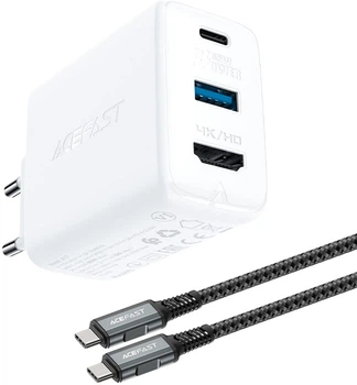 Ładowarka sieciowa Acefast A17 65W GaN multi-function HUB Charger Set White