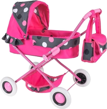 Wózek dla lalki Lazur-Mix Beatka 60 cm Pink/Grey(5906745414148)